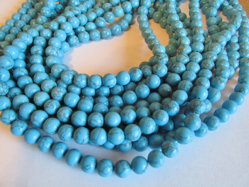 (image for) Turquoise Howlite 8mm rounds #GG1080